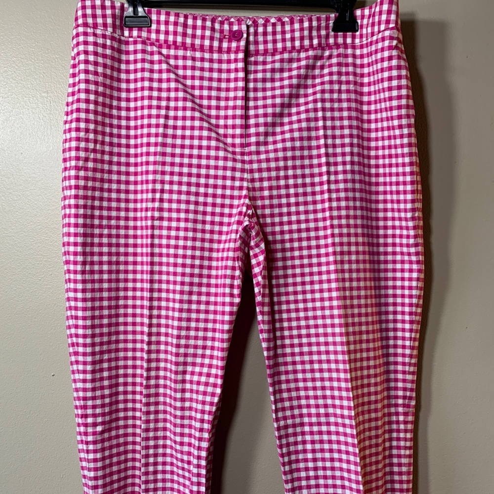 J.Mclaughlin Pink Checkered Pattern Pants - image 3